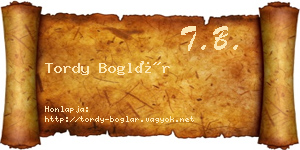 Tordy Boglár névjegykártya